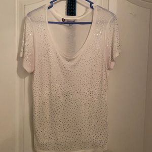 Bedazzled white blouse